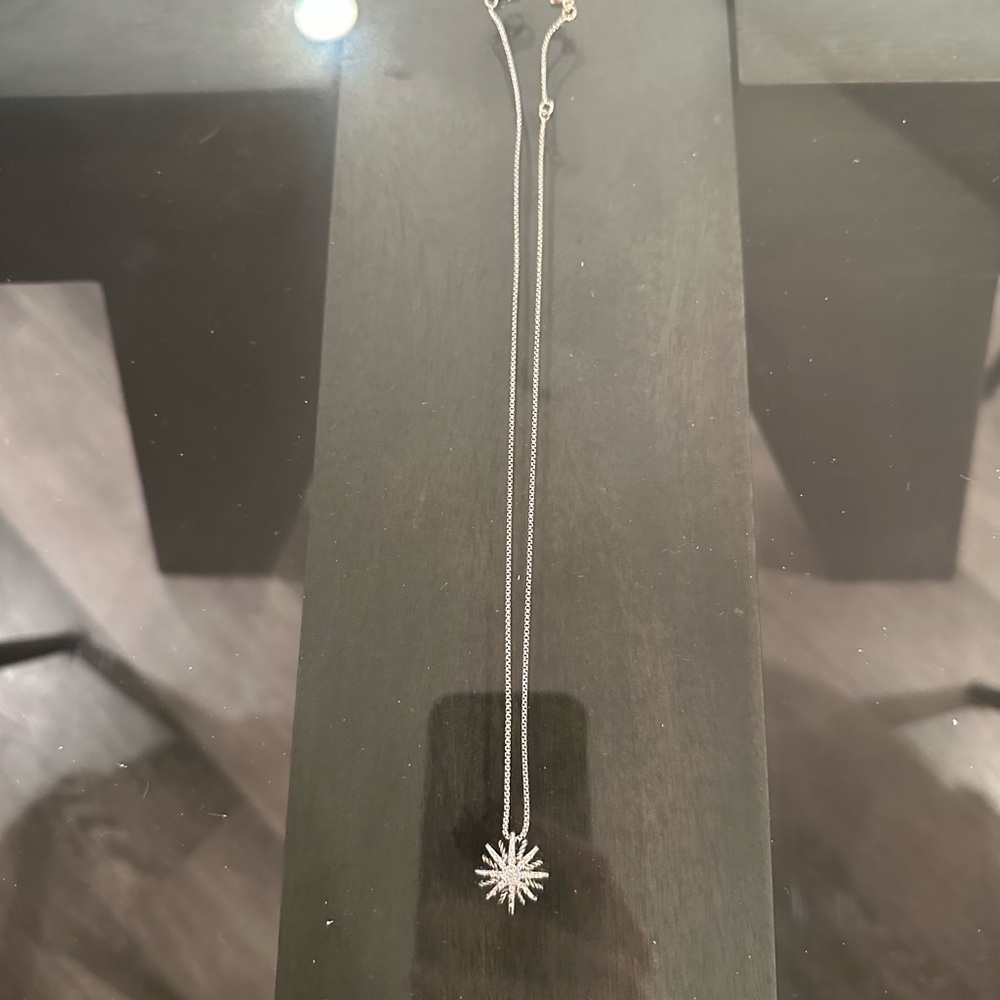 David Yurman Starburst 16 mm Small Pendant Necklace Sterling silver & Diamonds